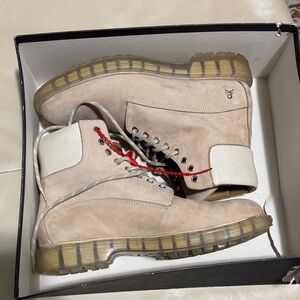 Philipp Plein Beige and White Men's Boots